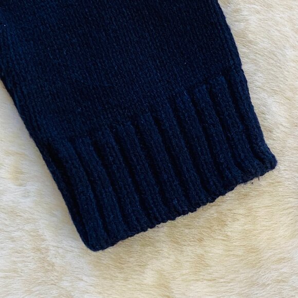 Okaidi Navy Cardigan Sweater Boy's Size 6 Thick Ribbed Pockets Shawl Collar - Picture 6 of 9